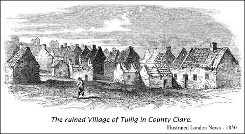 The ruined village of Tullin in County Clare.